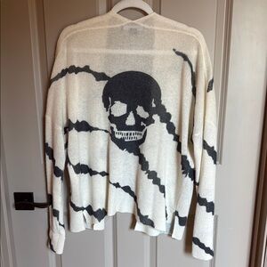 Skull Cashmere Sweater in Black and Cream